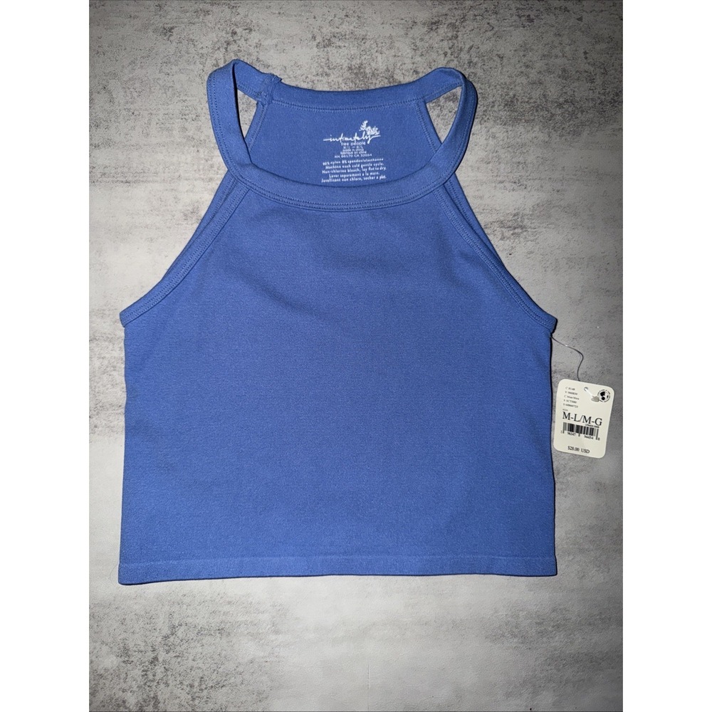 NEW FP Free People Intimately Blue Crop Tank Size M/L Womens Stretch